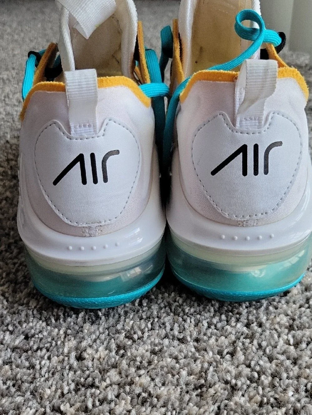 Nike White Teal Yellow Accent Running Sneakers
